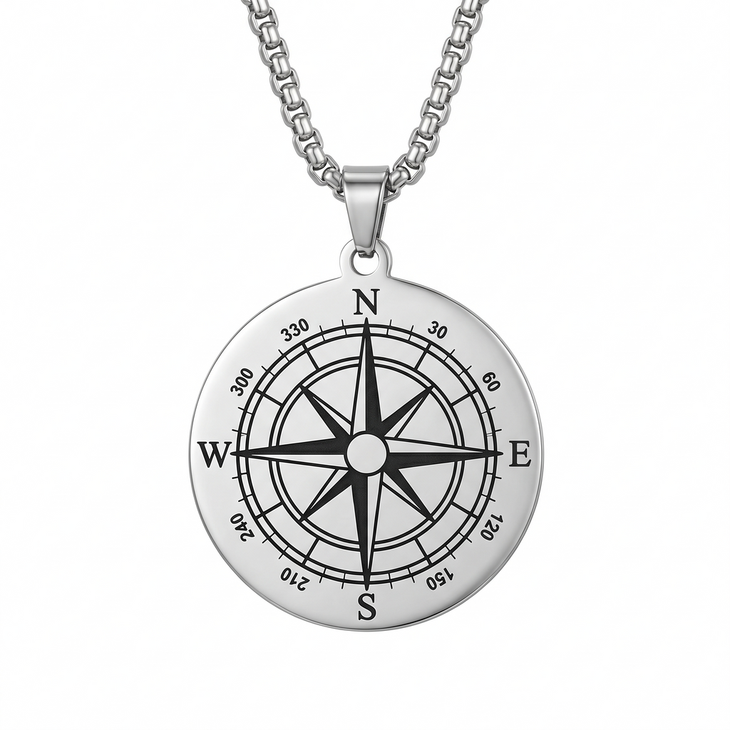 Savile Row Compass Pendant Necklace