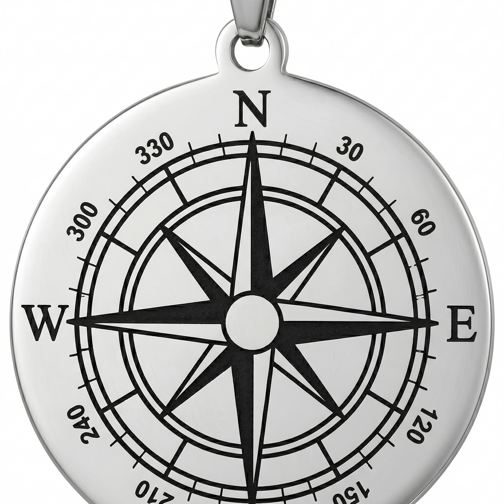 Savile Row Compass Pendant Necklace