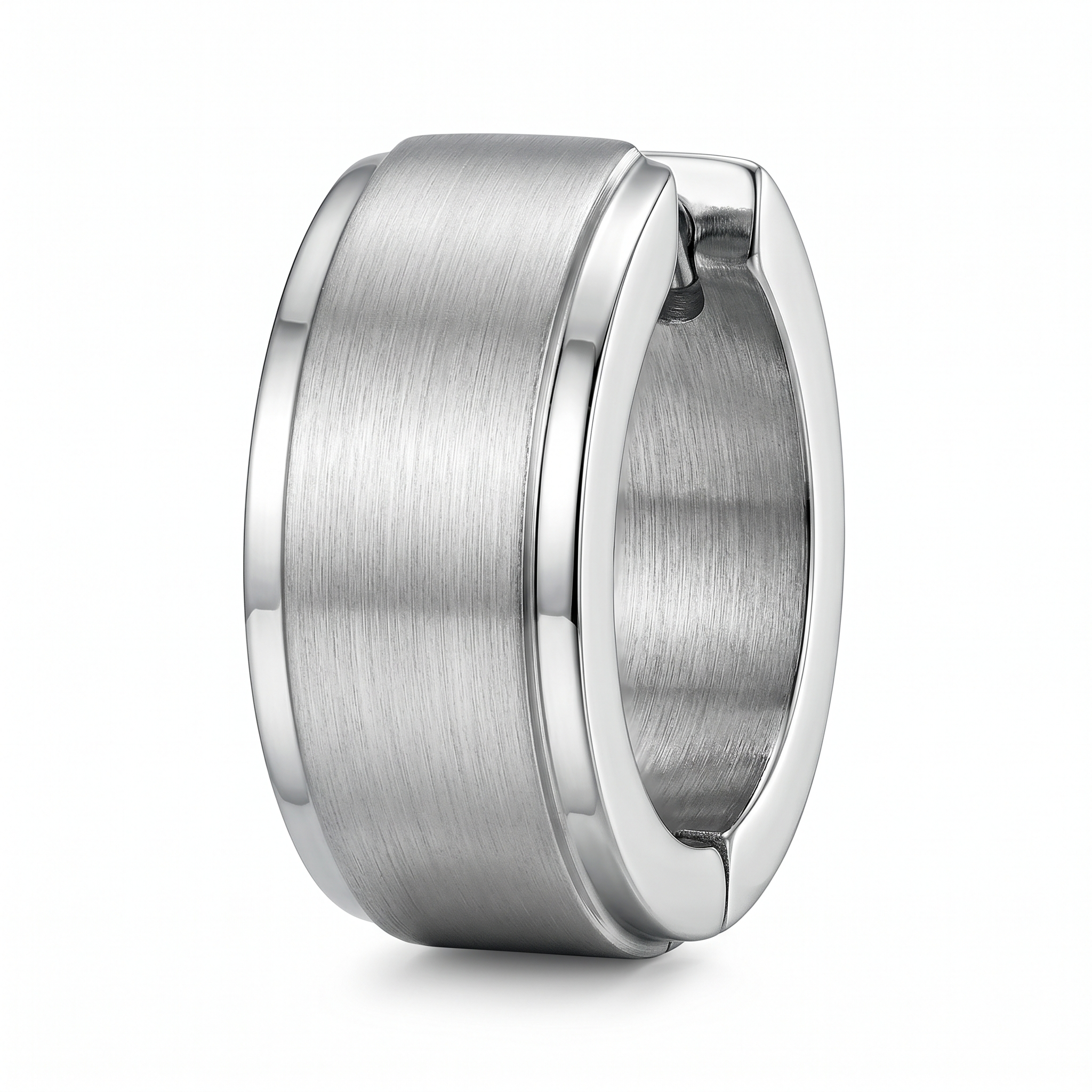 Mayfair Brushed Steel Huggie Hoop