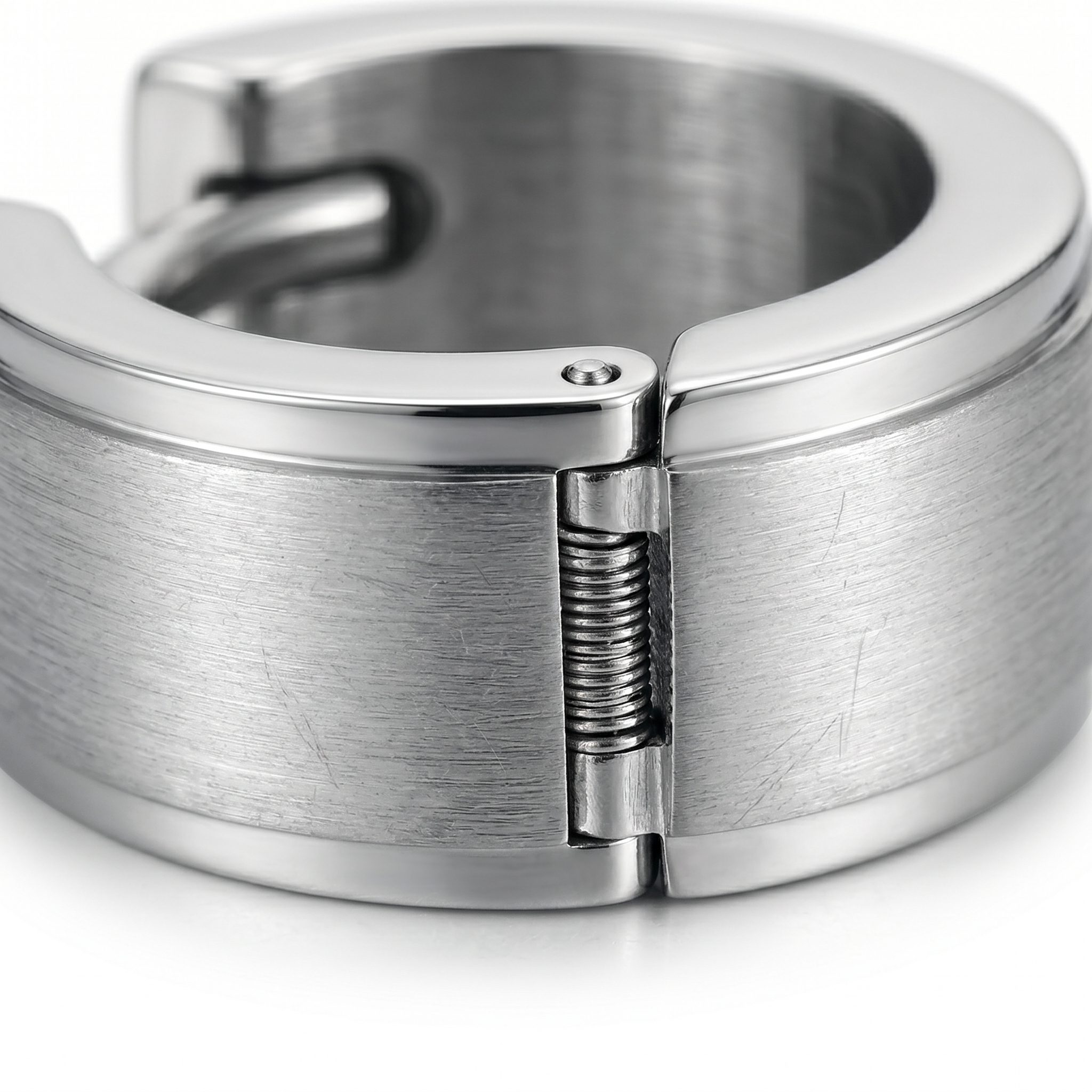 Mayfair Brushed Steel Huggie Hoop