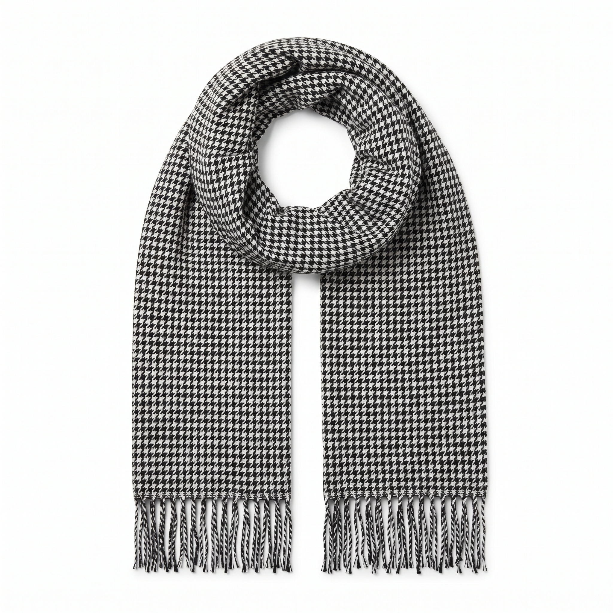 Merino Wool Houndstooth Scarf