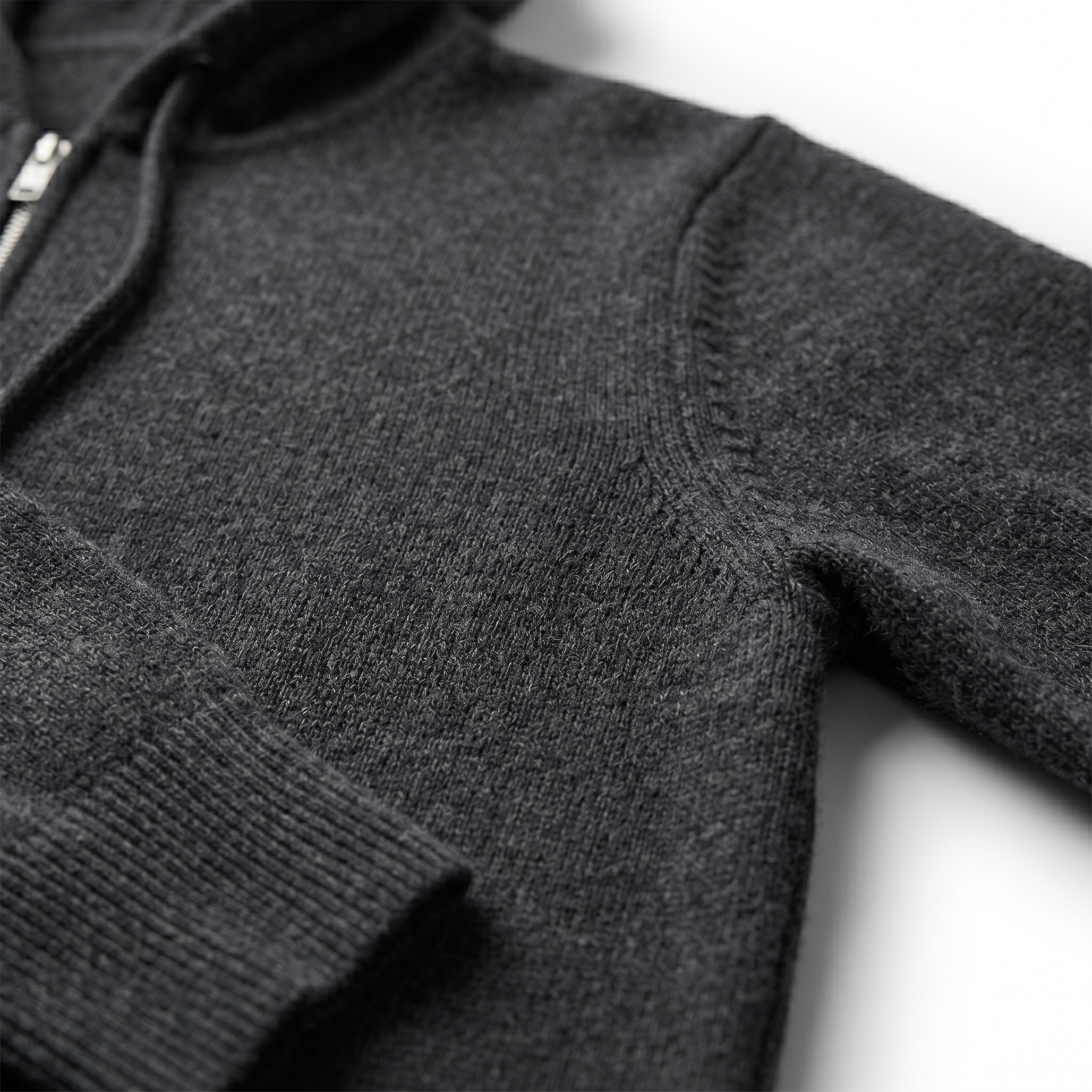 Fine-Gauge Merino Wool Zip-Up Hoodie